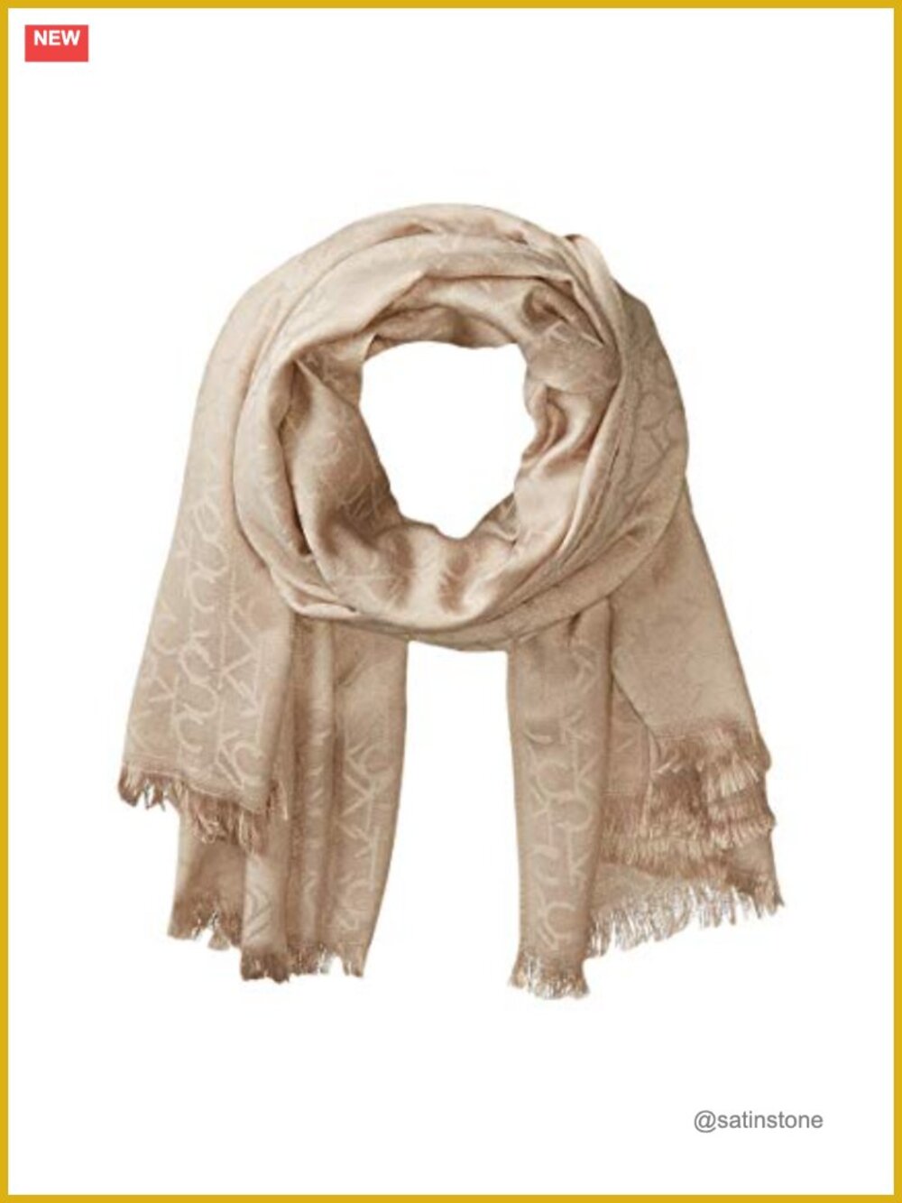 Calvin Klein Lightweight Pashmina Scarf Women's Designer Tonal Logo Wrap Shawl